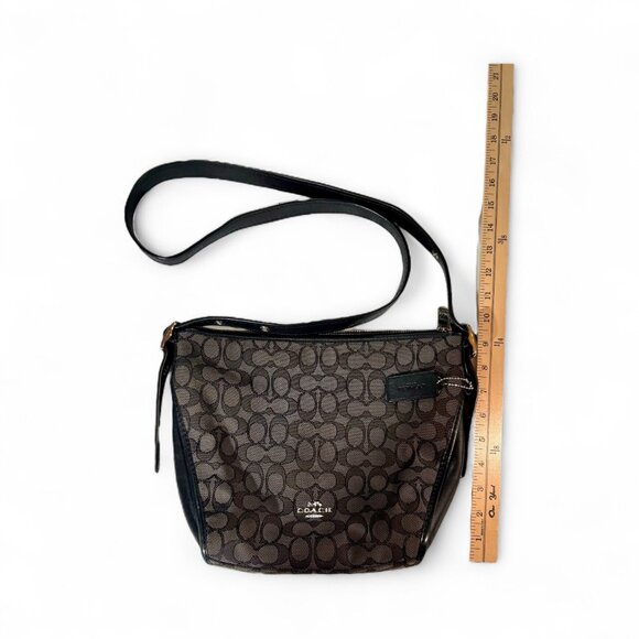 Coach Signature Small Duffette Dark Grey Canvas Handbag Purse – Silver Hardware - Picture 5 of 9